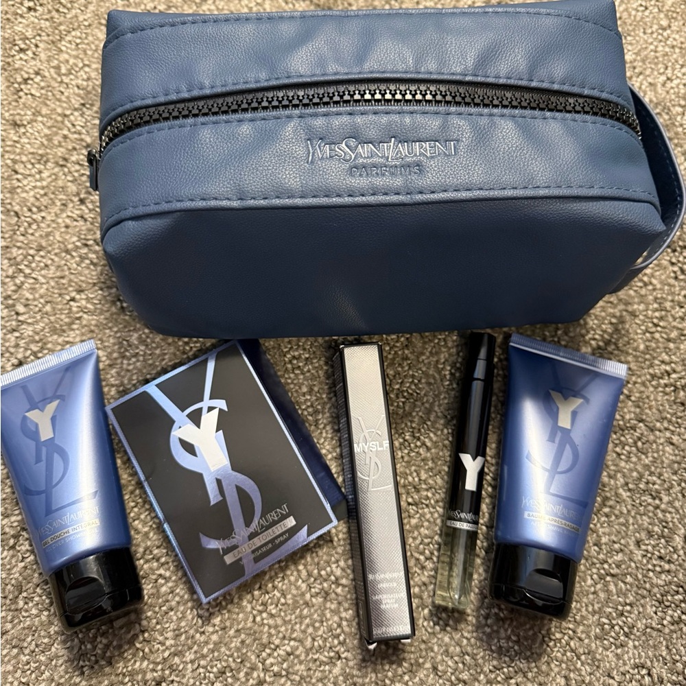 Yves Saint Laurent Men's Toiletry Bag and samples